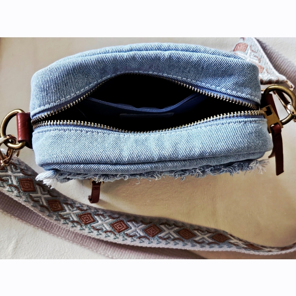 Universal Thread Distressed Denim Mini Crossbody … - image 7